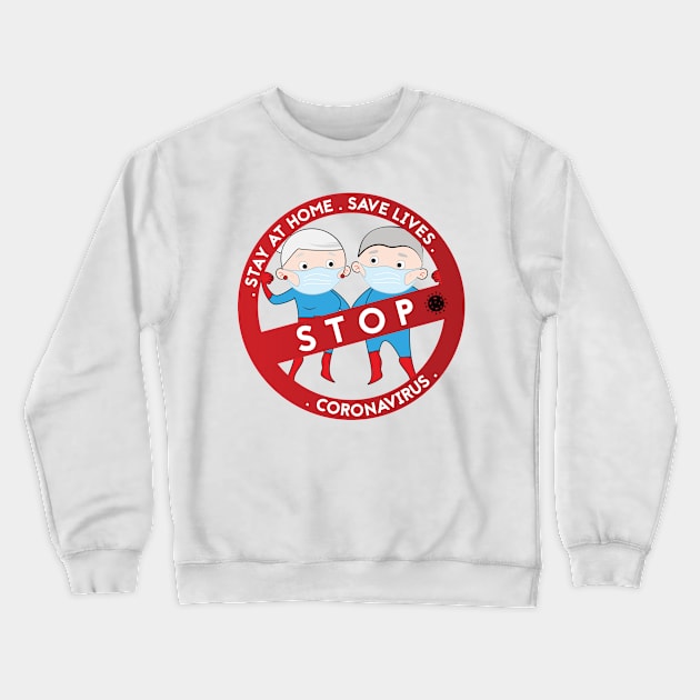 Stop coronavirus - seniors 1 Crewneck Sweatshirt by grafart